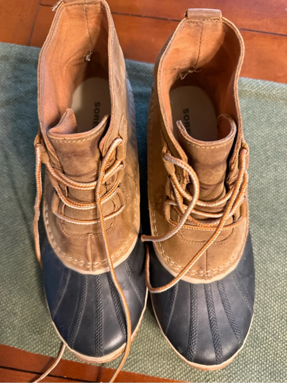 Sorel Brown and Navy Waterproof Duck Boots
